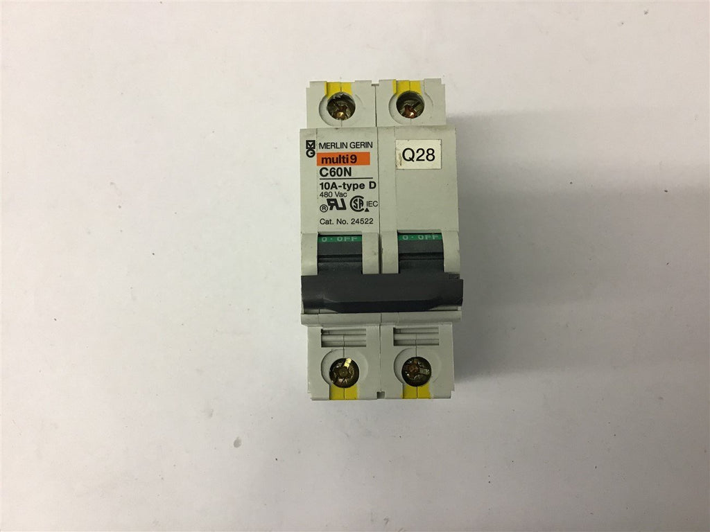 Merlin Gerin C60N 24522 10 Amp Circuit Breaker Type D 480 Vac