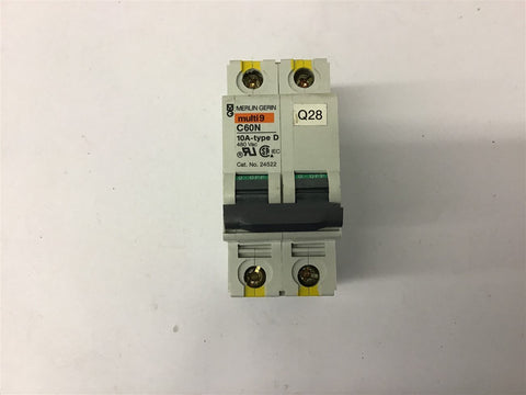 Merlin Gerin C60N 24522 10 Amp Circuit Breaker Type D 480 Vac