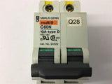 Merlin Gerin C60N 24522 10 Amp Circuit Breaker Type D 480 Vac