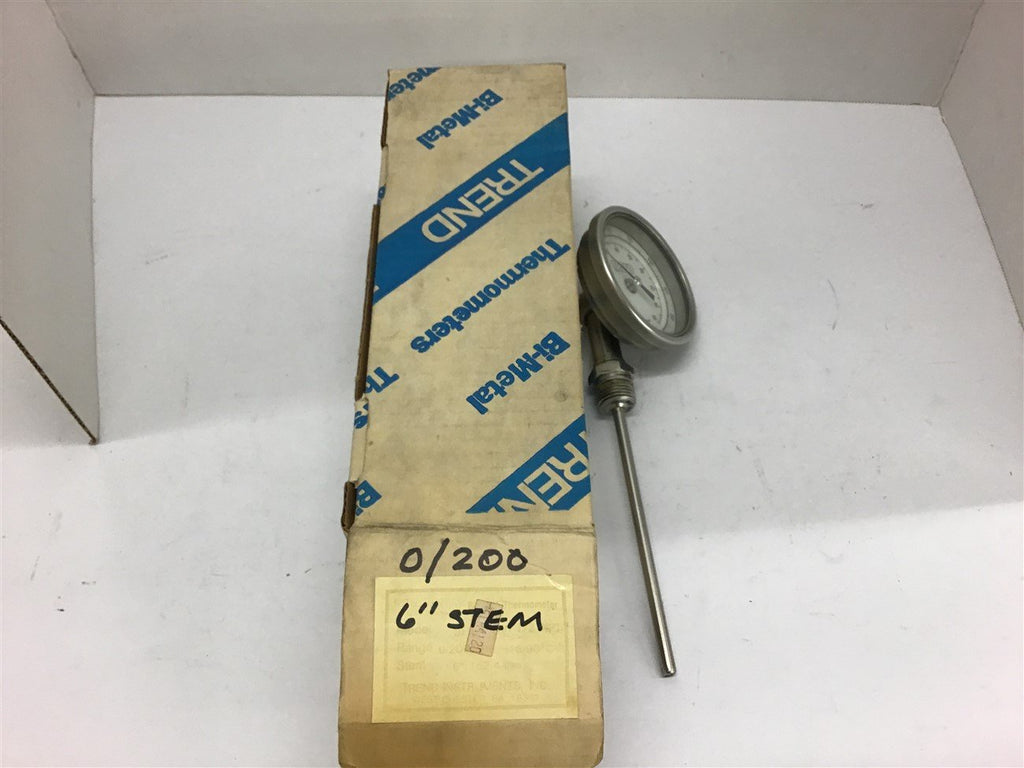 Trend Instruments 3004E Thermometer 0-200 6" Stem
