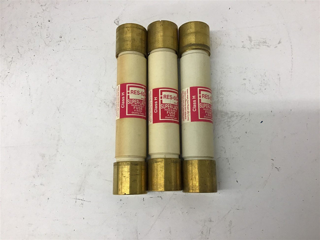 RES-60 Super-Lag Fuse 60 Amp Lot Of 3