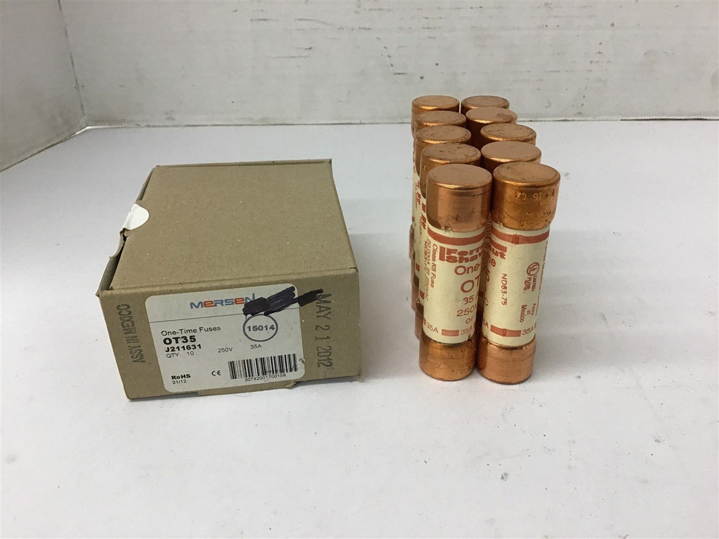 Ferraz Shawmut OT35 One Time Fuse 35 Amp 250 volts Lot Of 10