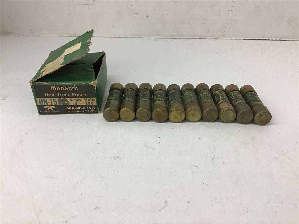 Monarch ON-15 One Time Fuse 15 Amp 250 Volts Lot Of 10