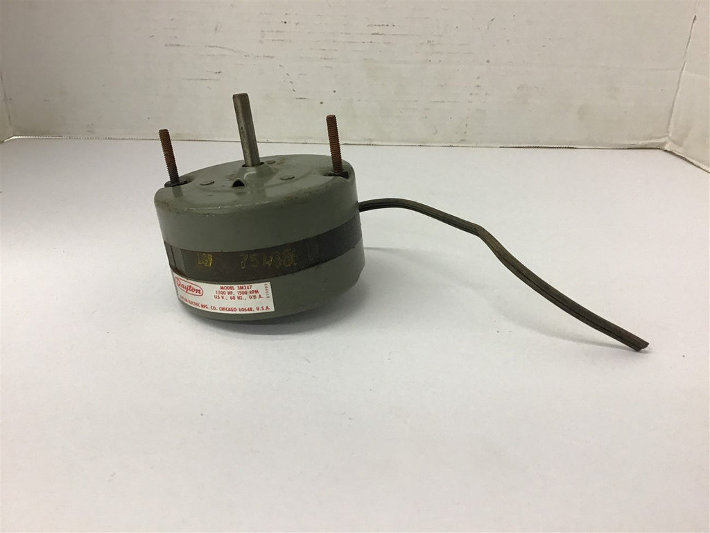 Dayton 3M247 1/100 HP Blower Motor 115 volts 1500 Rpm 0.5 Amp