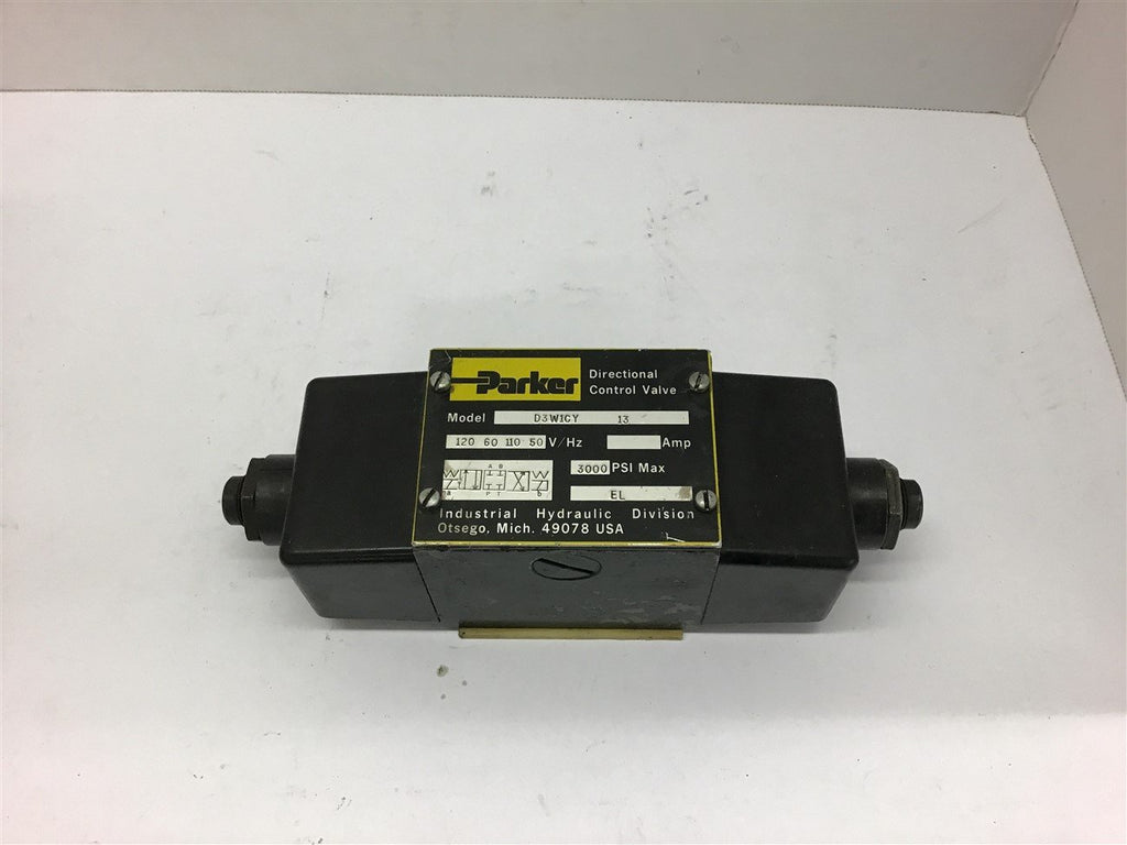 Parker D3W1CY Solenoid Valve 120 volt Coil 3000 PSi