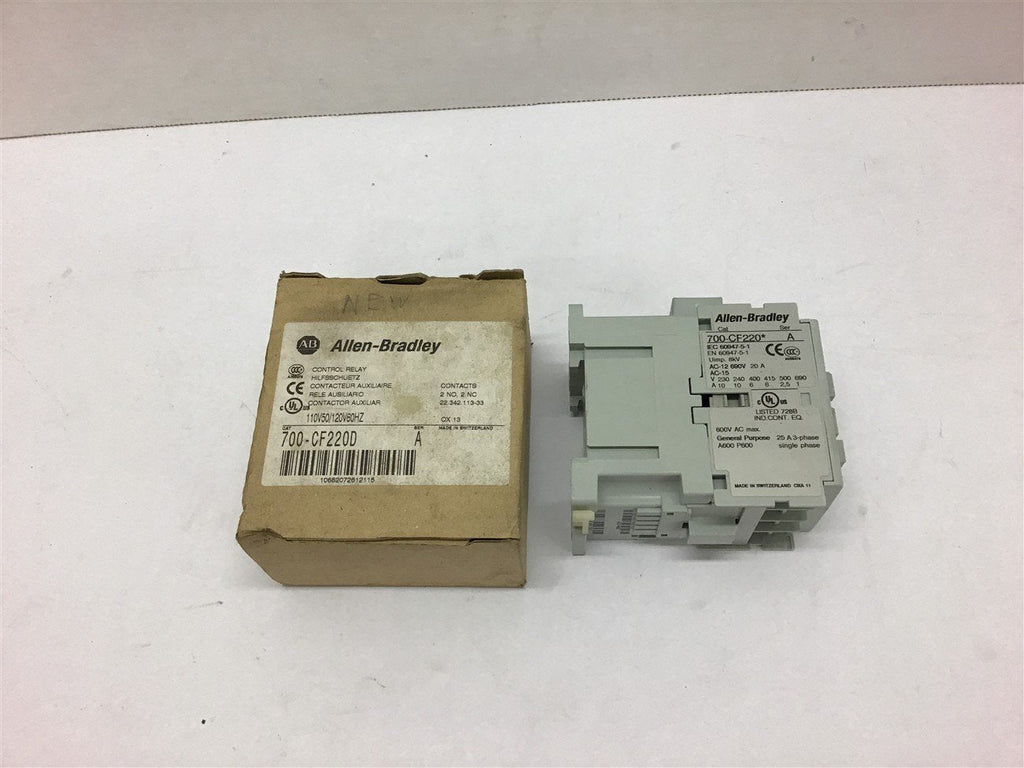 Allen Bradley 700-CF220D Control Relay 120 Volt Coil
