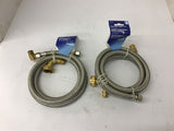 Plumb Pak PP23833 3/8" OD Stainless Steel Dishwasher Supply Line Lot Of 2