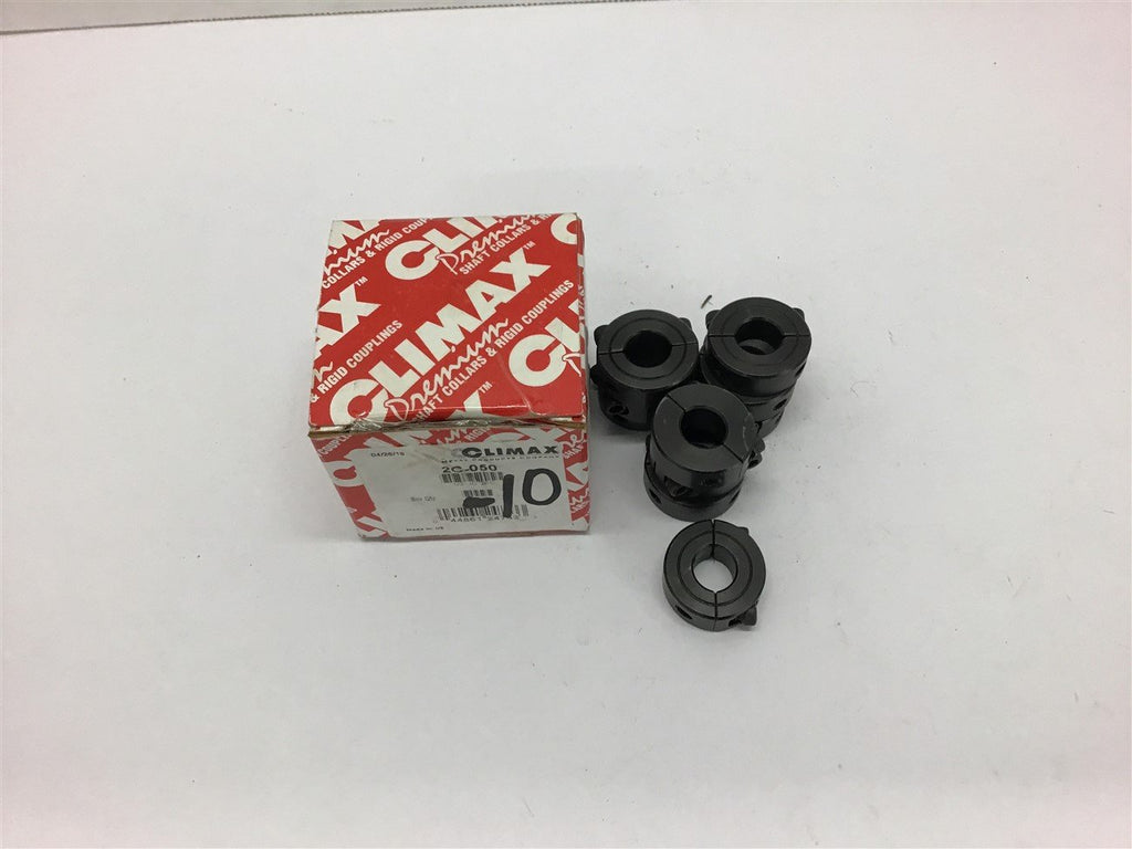 Climax 2C-050 1/2" ID 2PC Steel Shaft Collar --Lot of 10