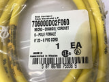 Woodhead 706000D02F060 Micro Change Cordset 6-Pole Female 6'