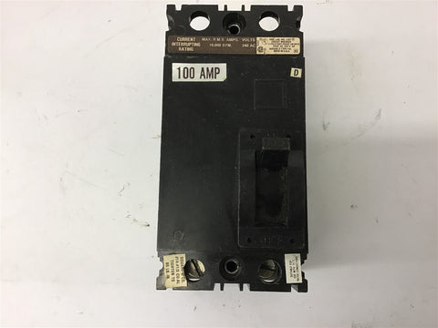 Square D FAL22100 Circuit Breaker 100 Amp 240 volts