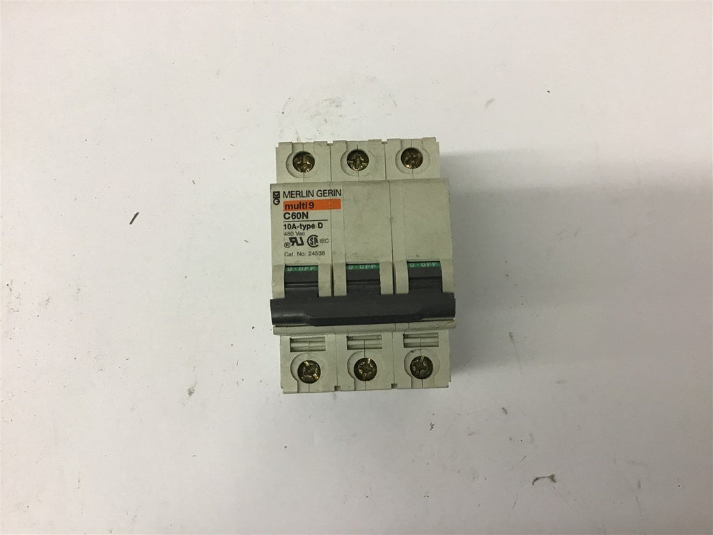 Merlin Gerin C60N 10 Amp 3 Pole 480 VAC Circuit Breaker