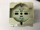 Vimar USA-2P 230 Volt Universal Receptacle Lot Of 2