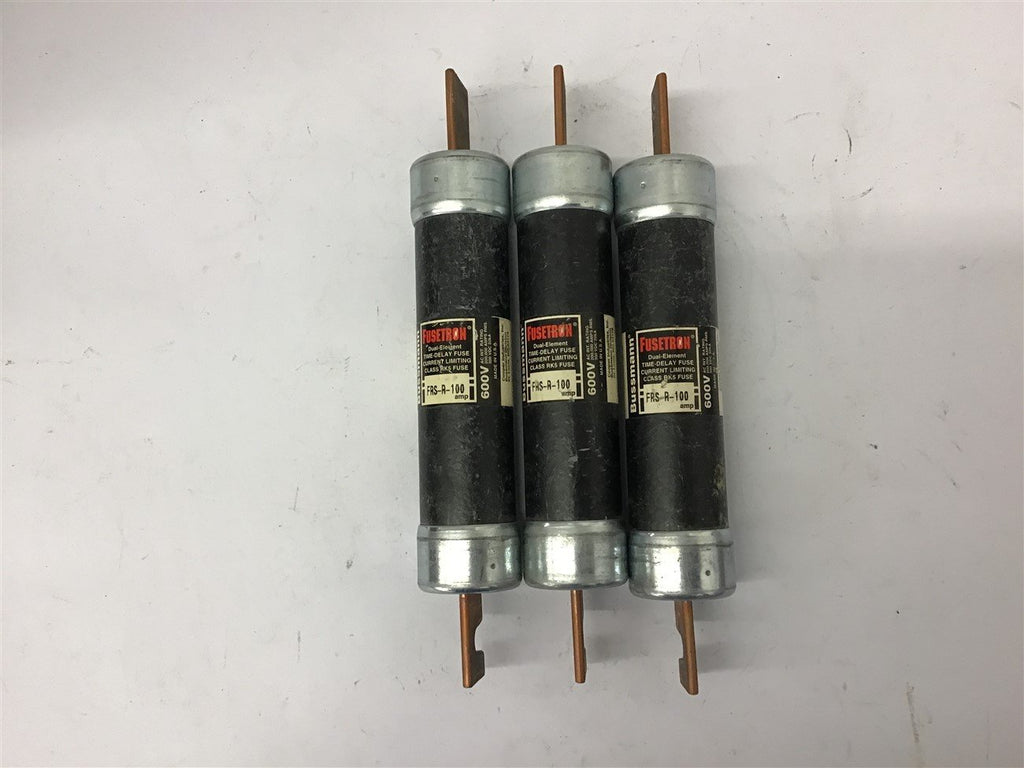 Fusetron FRS-R-100 Time Delay Fuse 100 Amp 600 Volts Lot Of 3