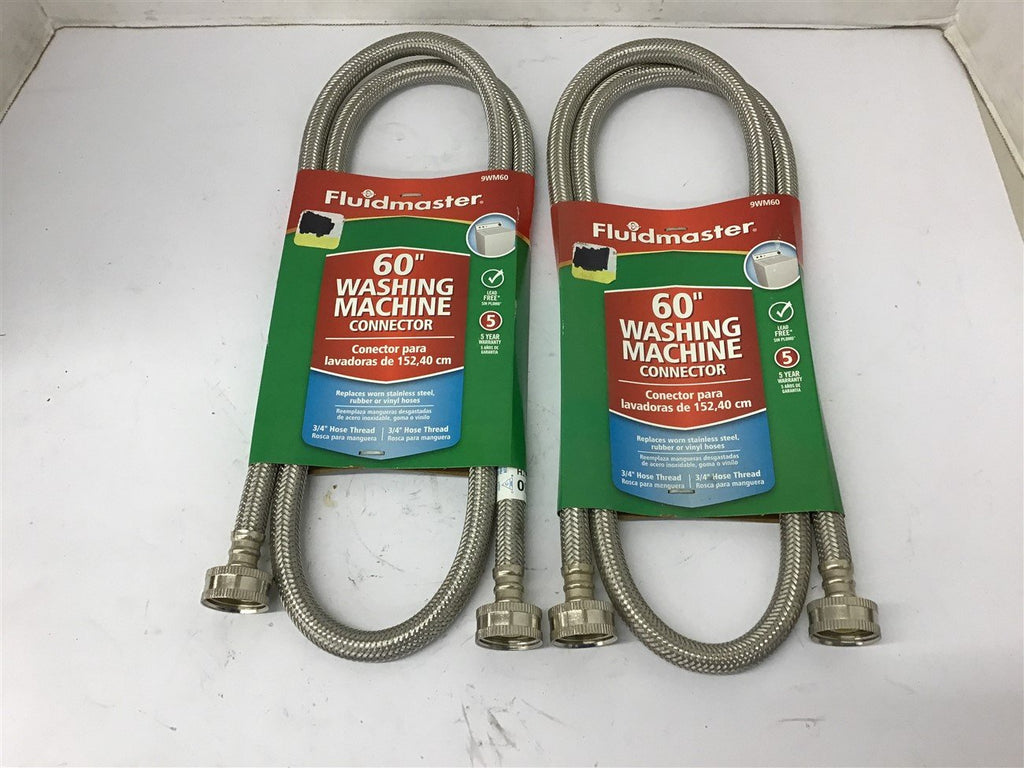 Fluidmaster 9WM60 60" Washing machine Connector 3/4" Hose Thread Lot Of 2