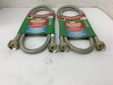 Fluidmaster 9WM60 60" Washing machine Connector 3/4" Hose Thread Lot Of 2