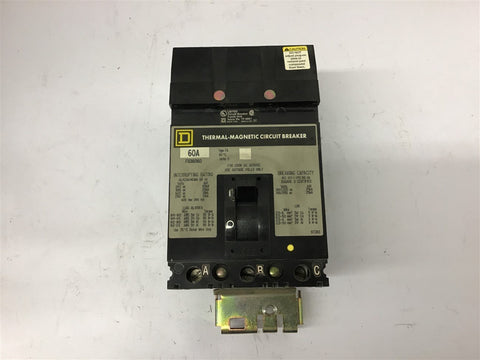 Square D FH36060 60 amp Circuit Breaker 3 Pole Circuit Breaker