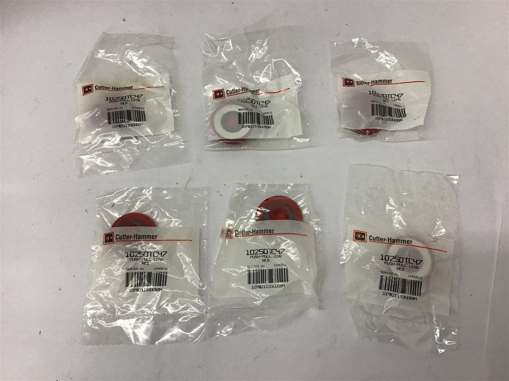 Cutler-Hammer 10250TC47 Push-Pull Lens Red Lot Of 6