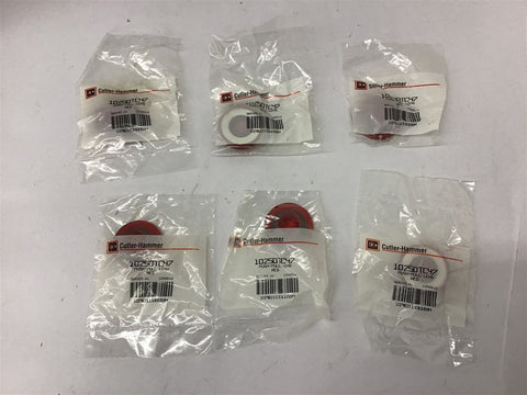 Cutler-Hammer 10250TC47 Push-Pull Lens Red Lot Of 6