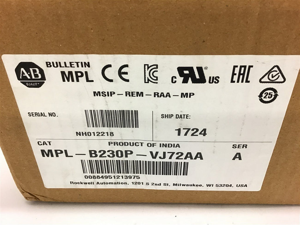Allen-Bradley MPL-B230P-VJ72AA AC Servo Motor