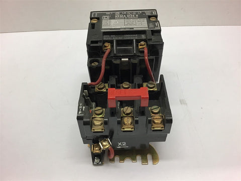 Square D Starter Size 0 Class 8536 Type SB0 2 Ser A 600V