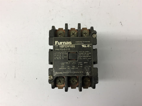 Furnas 16BF32AFABQ Contactor 480 volt @ 10 HP