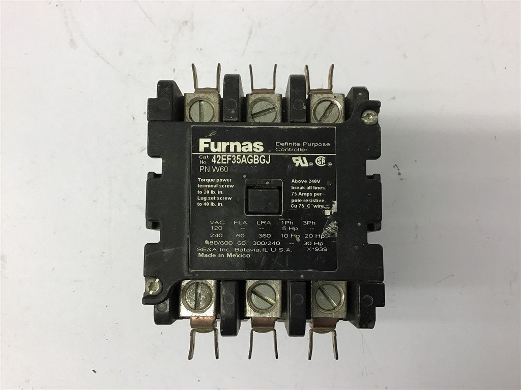 Furnas 42EF35AGBGJ Contactor 480 volts@ 30 HP 120 Volt Coil