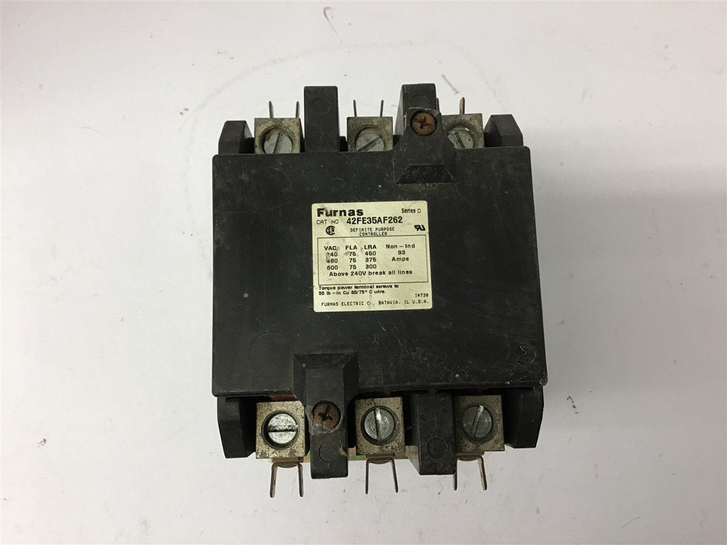 Furnas 42FE35AF262 75 Amp 600 volts Contactor