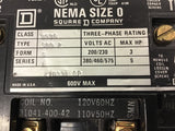 Square D Starter 8536 Type SB0 2 Form S Series A 600V max