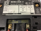 Square D Nema Size 2 8536 SDD1 Starter 460 volt @ 25 Hp 120 Volt coil