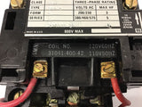 Square D Nema size 0 8536 SBO2 Starter 460 volt @ 5HP 120 volt coil