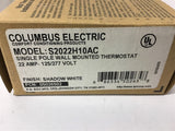 Columbus Electric S2022H10AC Single Pole Wall Mounted Thermostat 22 Amp 125/277