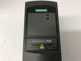 Siemens 6SE6420-2UC12-5AA0 Micromaster 421 0.25 KW Drive 200-240 Volts 3 Phase