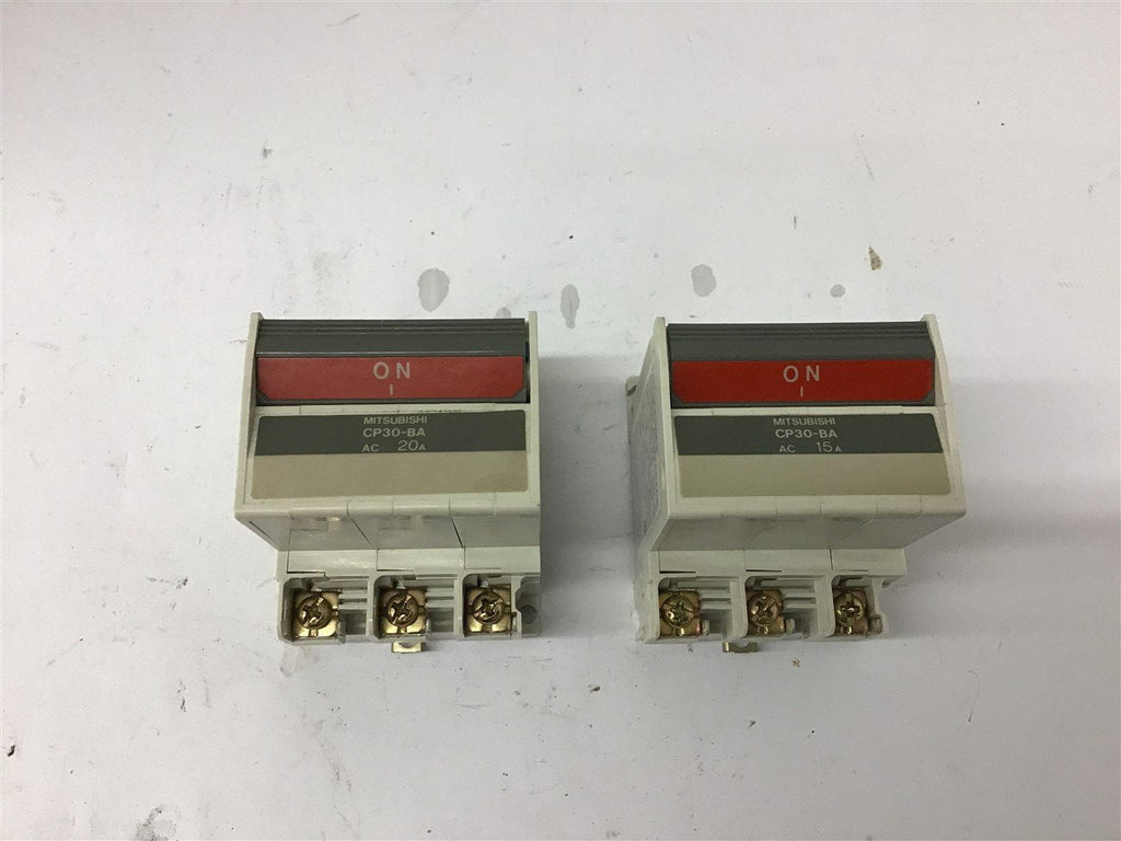 Mitsubishi CP30-BA 20 Amp Circuit Breaker Assorted Lot Of 2