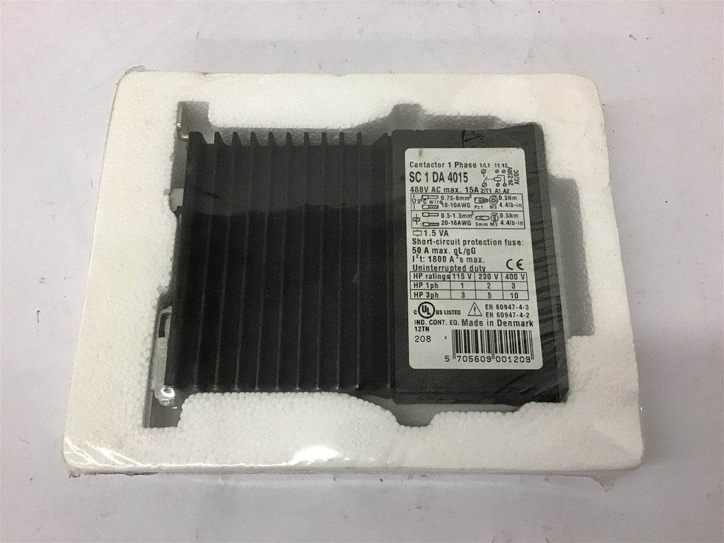 SC 1 DA 4015 Single Phase Contactor 480 Vac 15 A 230 Volts @ 5 Hp