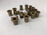 Brass Bushing 1" Long x 5/8" OD x 1/2" ID x 7/8" OD Flange Lot Of 17