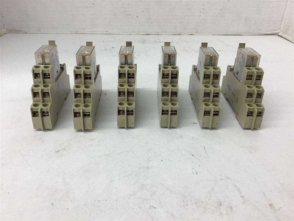 Omron G2R-2-SND 24 Vdc Coil 5 Amp 250 Vac Relay W/ Base Lot Of 6