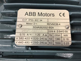 ABB Motors 3GVA062002-BSA 0.22 KW AC Motor 440-480/250-280 Volts 1650 Rpm