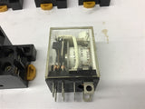 Omron EY2N-D2 24 VDC 8 Spade Relay with Base Lot Of 4