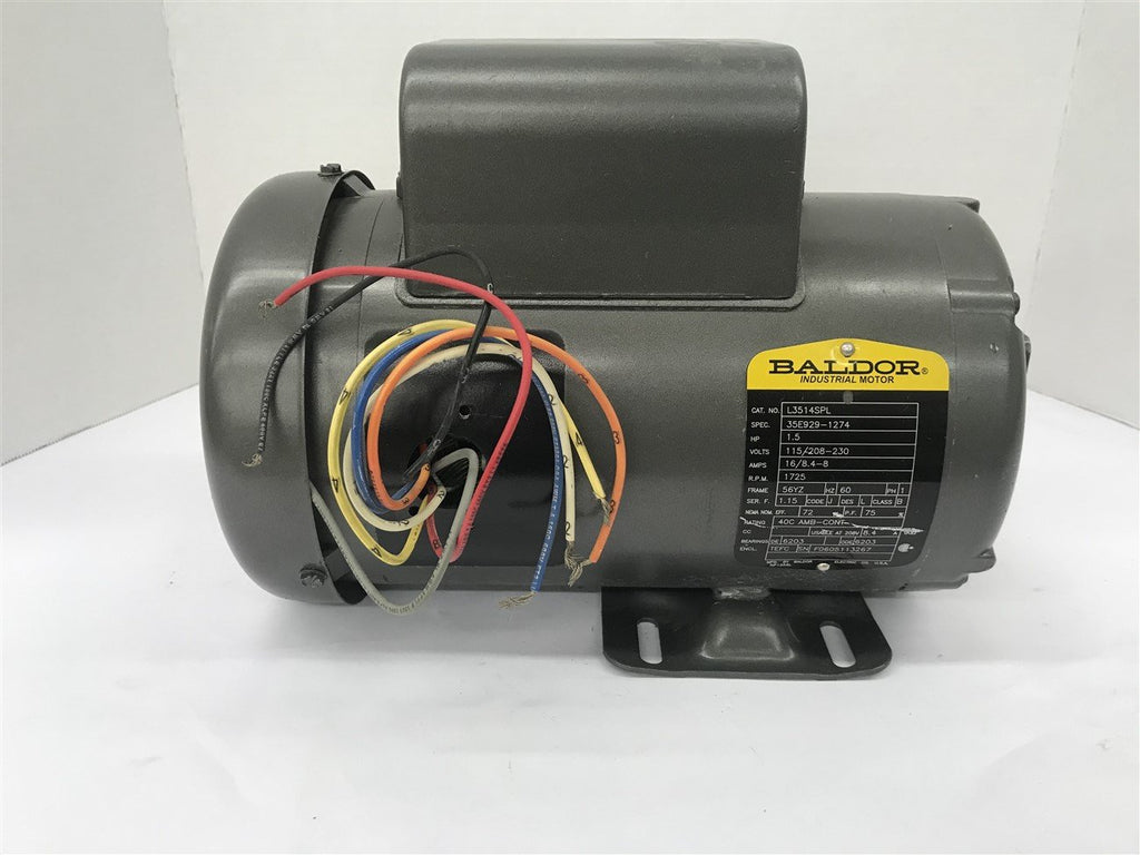 Baldor L3514SPL 1 1/2 HP AC Motor 115/208-230 volts 1800 Rpm 56YZ Frame