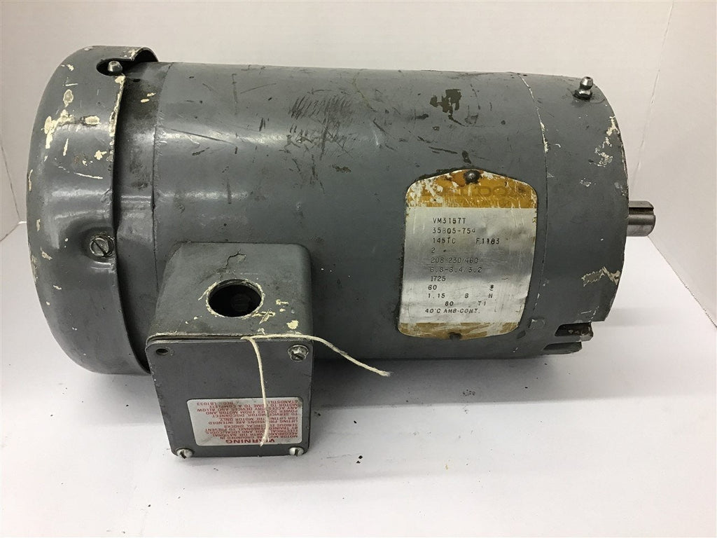 Baldor VM3157T 2 hp AC Motor 208-230/460 volts 1800 Rpm 4P 145TC Frame