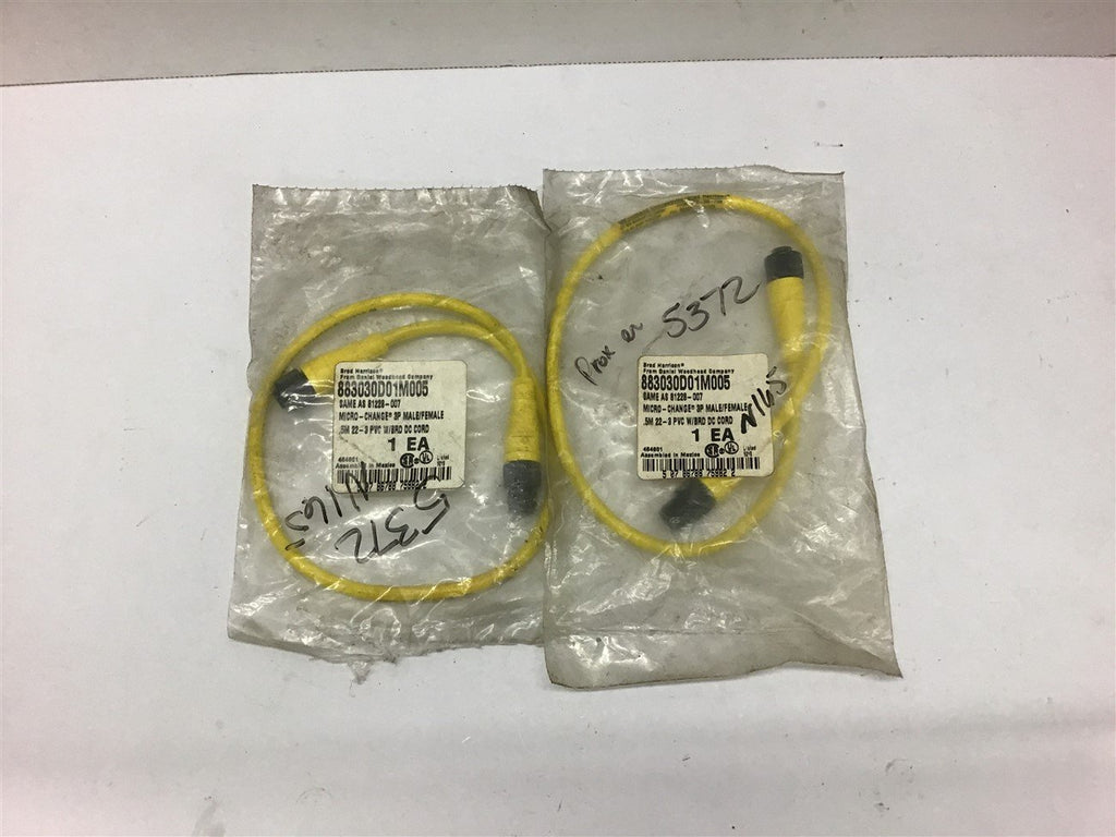 Daniel Woodhead 883030D01M005 AWM 2661 E41 250V 4Amps Cable --Lot of 2