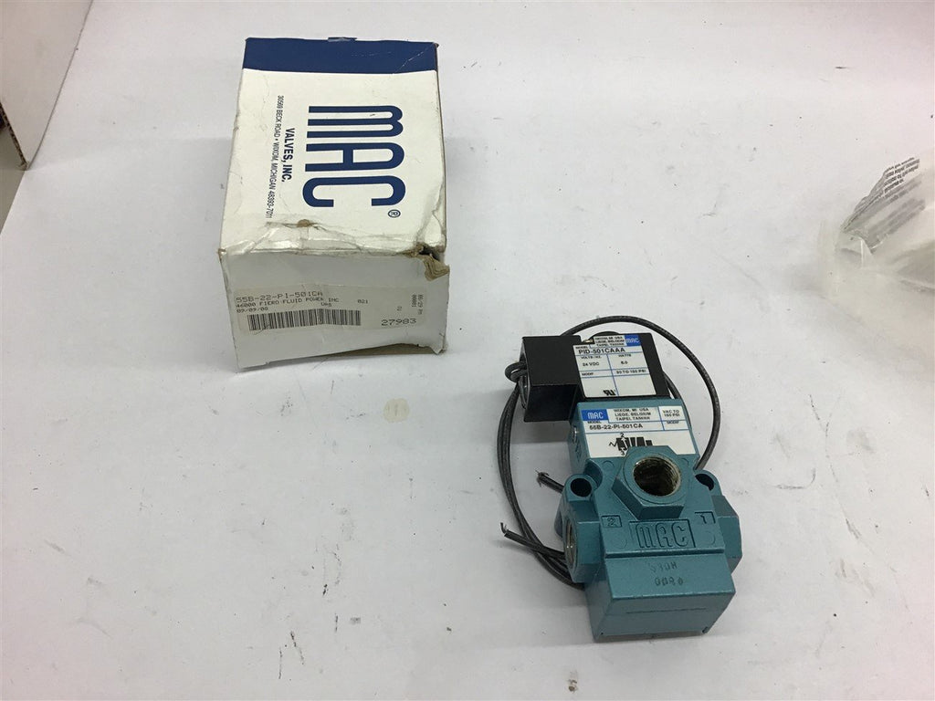 Mac 55B-22-PI-501CA Solenoid Valve 24 Vdc PID-501CAAA 6.0 Watts