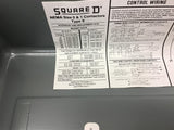 Square D Nema Size 8502 SCG1 Enclosed Starter 230 Volts @ 3 HP 24 V Coil