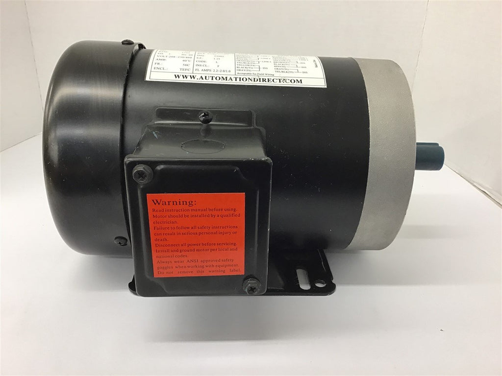 MTR-P50-3BD18 1/2 HP AC Moto 208-230/460 Volts 1800 Rpm 4P 56C Frame