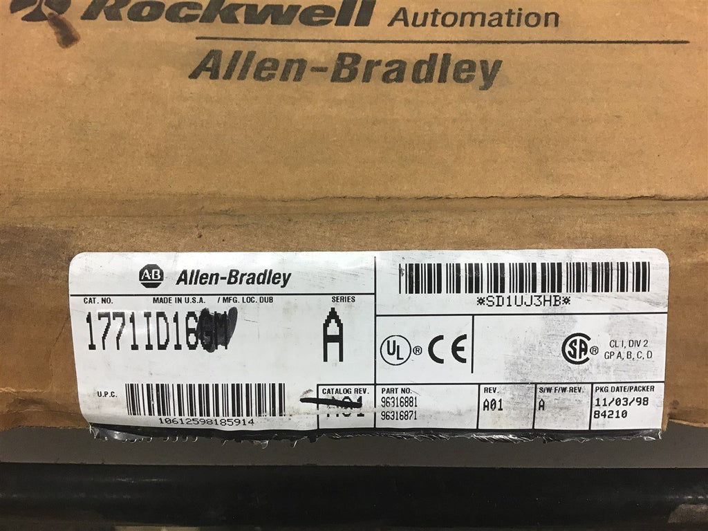 Allen Bradley 1771ID16GM isolated 120 Vac Input Module