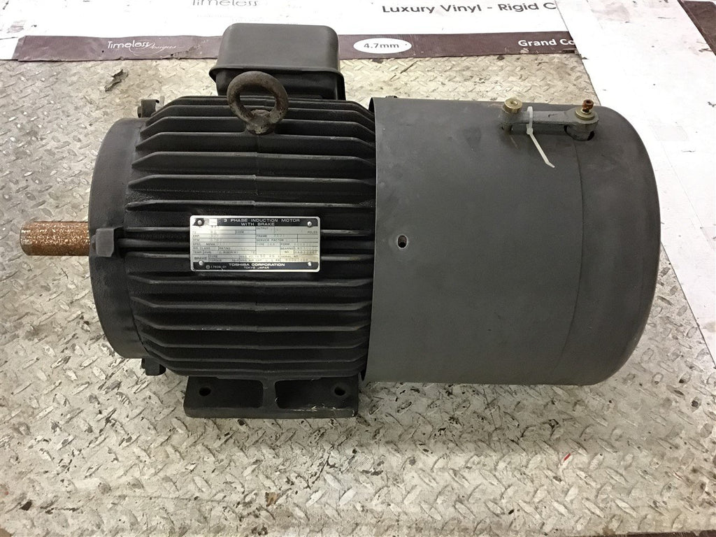 Toshiba 7 1/2 HP AC Brake Motor 460 Volts 1800 Rpm 4P w/ ESB-I65L Brake