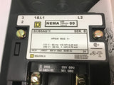 Square D 8536SAG11V02 AC Magnetic Nema Size 00 Starter 120 V Coil 230 V @ 1 HP