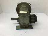 Grove Gear 15ZF-2 Left Right Angle 10:1 Ratio Gear Reducer 1.02 Input Hp