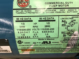 Burks 09P100 5WT5X Pump 1/2 Hp 115/208-230 Volts 3450 Rpm Single Phase
