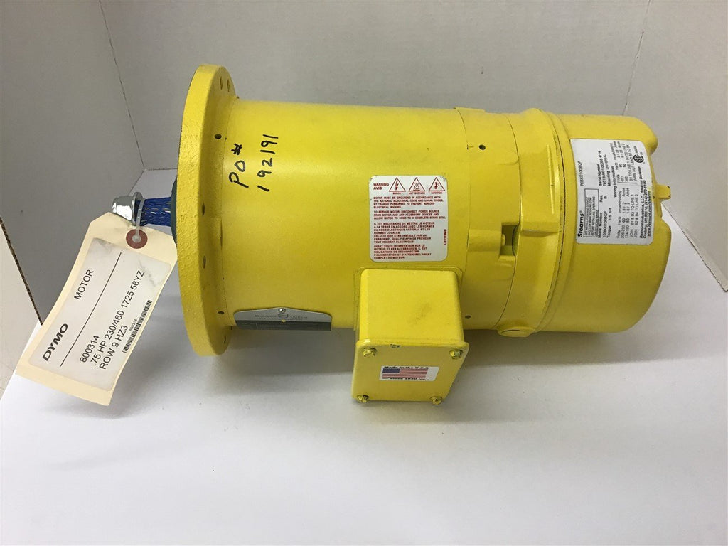 Cleveland 35R098T482G1 3/4 Hp AC Motor 230/460 V 1800 Rpm 4P 56YZ Fr w/ Brake